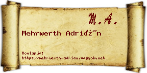 Mehrwerth Adrián névjegykártya